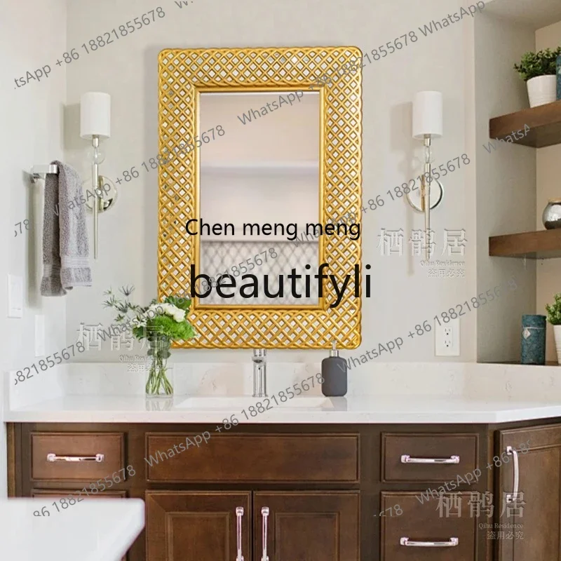 K182K182Handmade floor-to-ceiling full-body mirror, winter wood vanity mirror hanging on the wall, special-shaped wall hanging