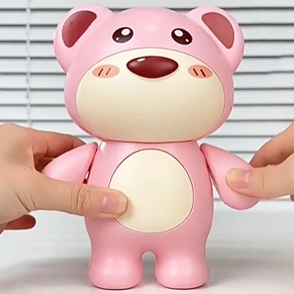 저축 탱크 귀여운 곰 돼지 저금통 장식 팔 이동식 작은 돈 상자 블루 모델 곰 어린이 보관 상자 어린이/어린이