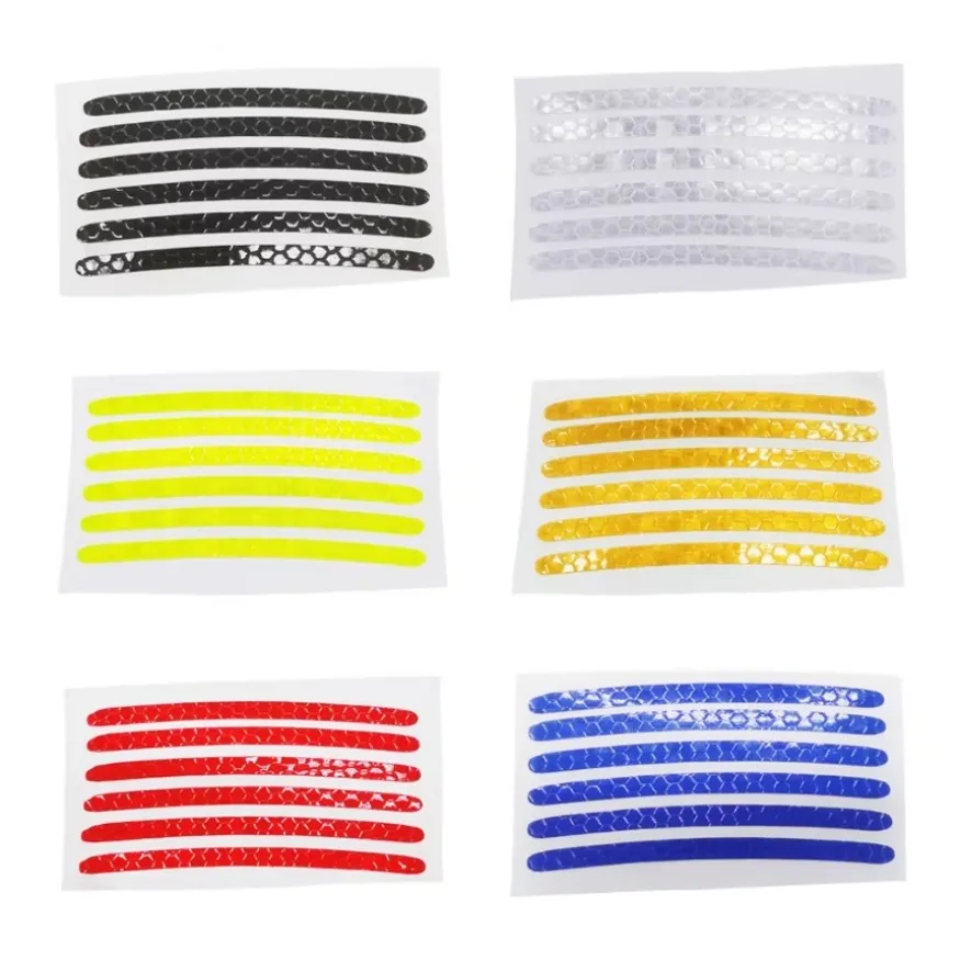 Reflective Rim Tape Strips Decals Safety Night Driving Wheel Tire Stickers 5SET