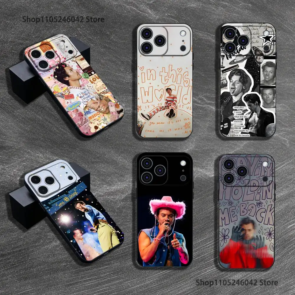 

H-HaRRy Music Styles Black Soft Cover Phone Case For iPhone 17,16,15,14,13,12,11,Pro,XS,Max,XR,Plus,E,SE4,Mini