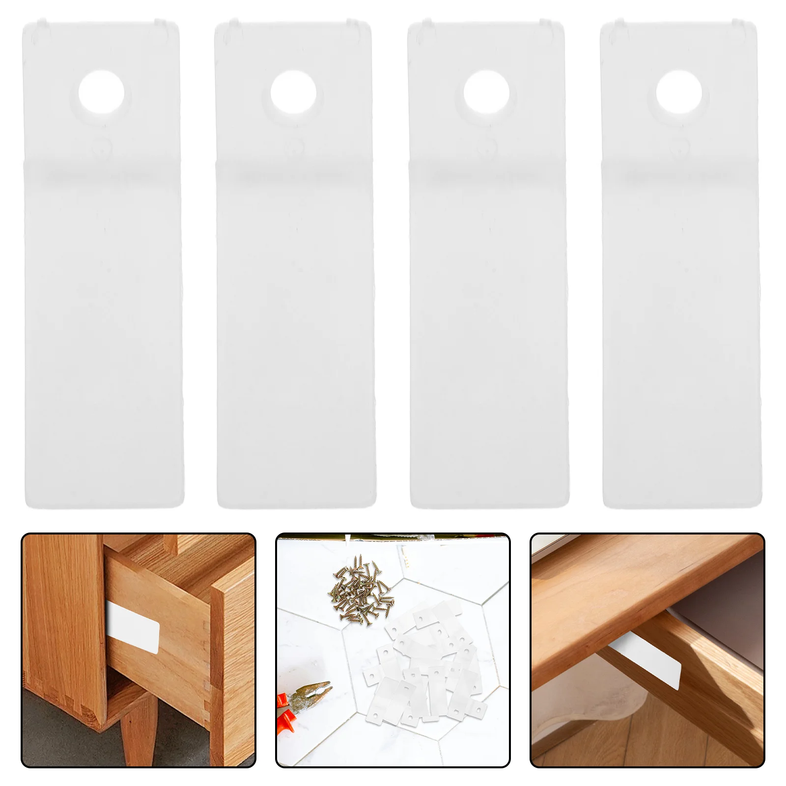 

20pcs Drawer Stops For Dresser Clear Plastic Non-Slip With Screws Furniture Hardware Replacement Parts Drawer Bottom Repair Tool