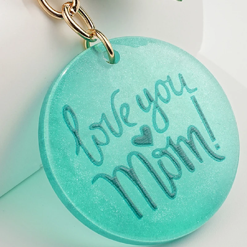 1pcs mother's Day gift key ring love German word resin Tzitzit key chain key chain pendant