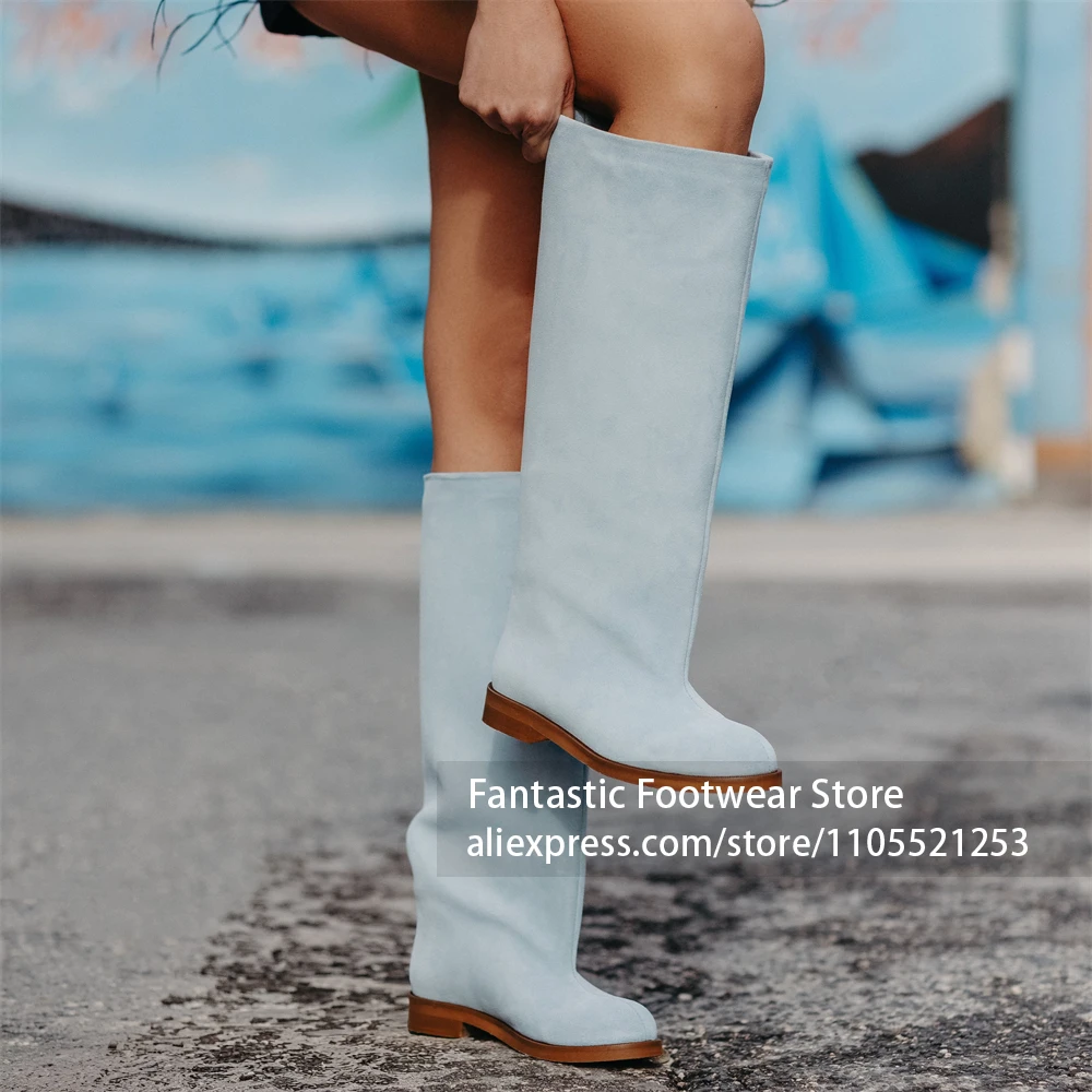 Slip On Design with Wide Shaft Boots Pebbled Faux Leather Upper Casual Leather Knee High Boot Cozy Winter Layering Footwear Boot