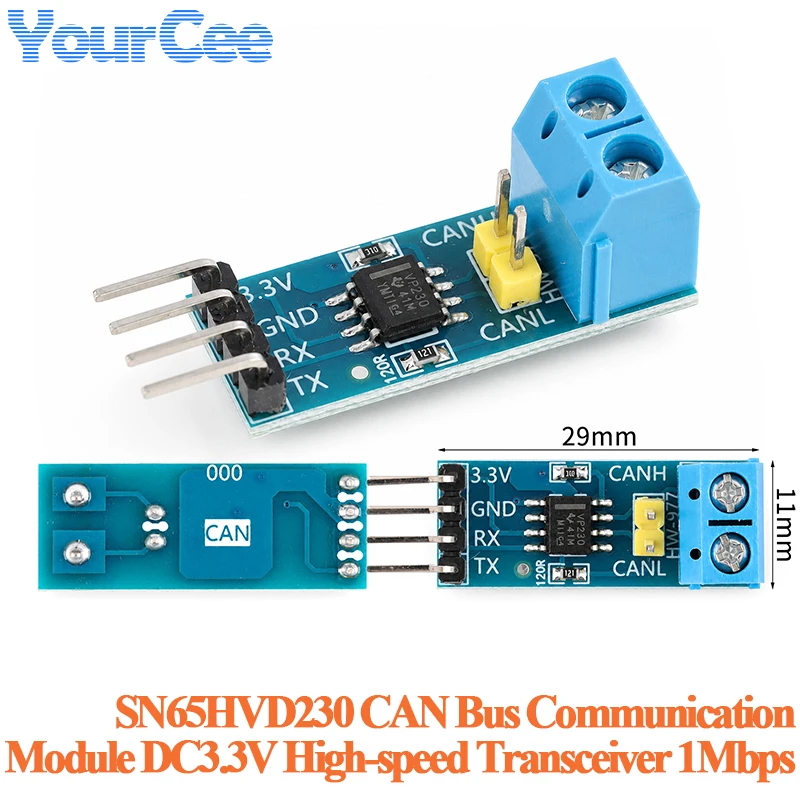 10Pcs/1pc SN65HVD230 CAN Bus Communication Module VP230 3.3V High-speed Network Transceiver Evaluation Development Board 1Mbps
