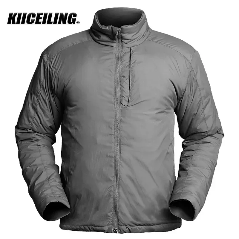 KIICEILING Tactical Jackets for Men, Winter Lightweight Heat Reflection Waterproof Down Jacket Parkas, Warm Coat Hiking Jackets