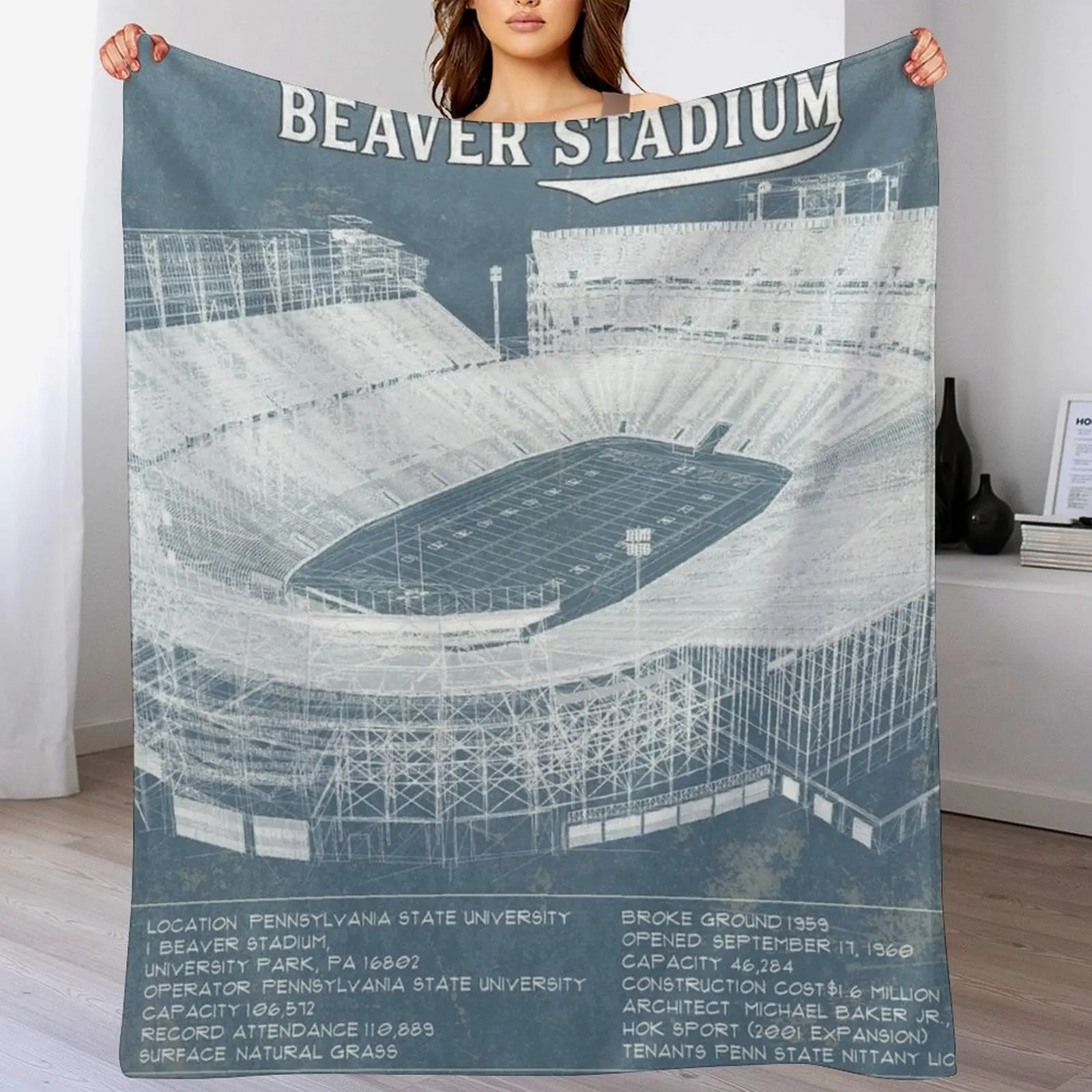 

Beaver Stadium Throw Blanket warm winter Decorative Sofas Blankets