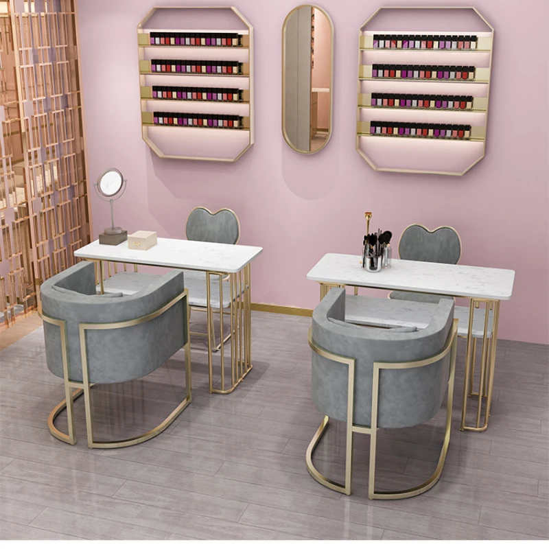 Profesjonalny stół do paznokci Biurko do makijażu Manicure Organizator Krzesło Paznokcie Sprzęt meblowy do włosów Estetyczny przenośny Nageltisch