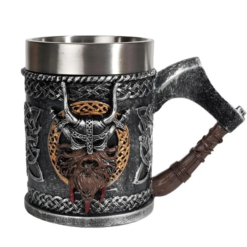 Nordics Themd Resin Mug With Stainless Steel Inner Layer For Coffee And Wine Unique Mug For Hot Beverages And Cold Drink D2RD