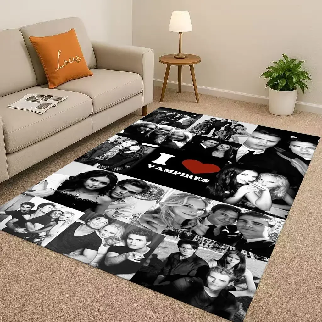 3D The Vampire Diaries Damon Salvatore TV Living Room Non-Slip Area Rug Soft Carpet for Bedroom Playroom Sofa,Home Decor Doormat