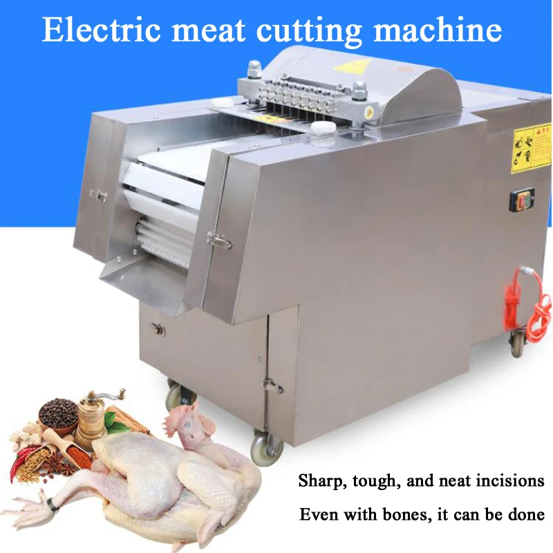 

High Efficiency Fresh Meat Cutting Machine Automatic Poultry Pork Lamb Chop Pork Ribs Cube Slicer Kitchen Meat Products Machines