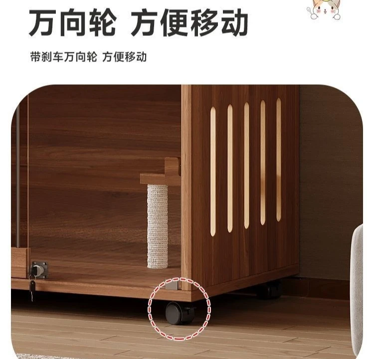 Pet cabinet, solid wood cat cage, household indoor multi-layer cat cabinet cat villa