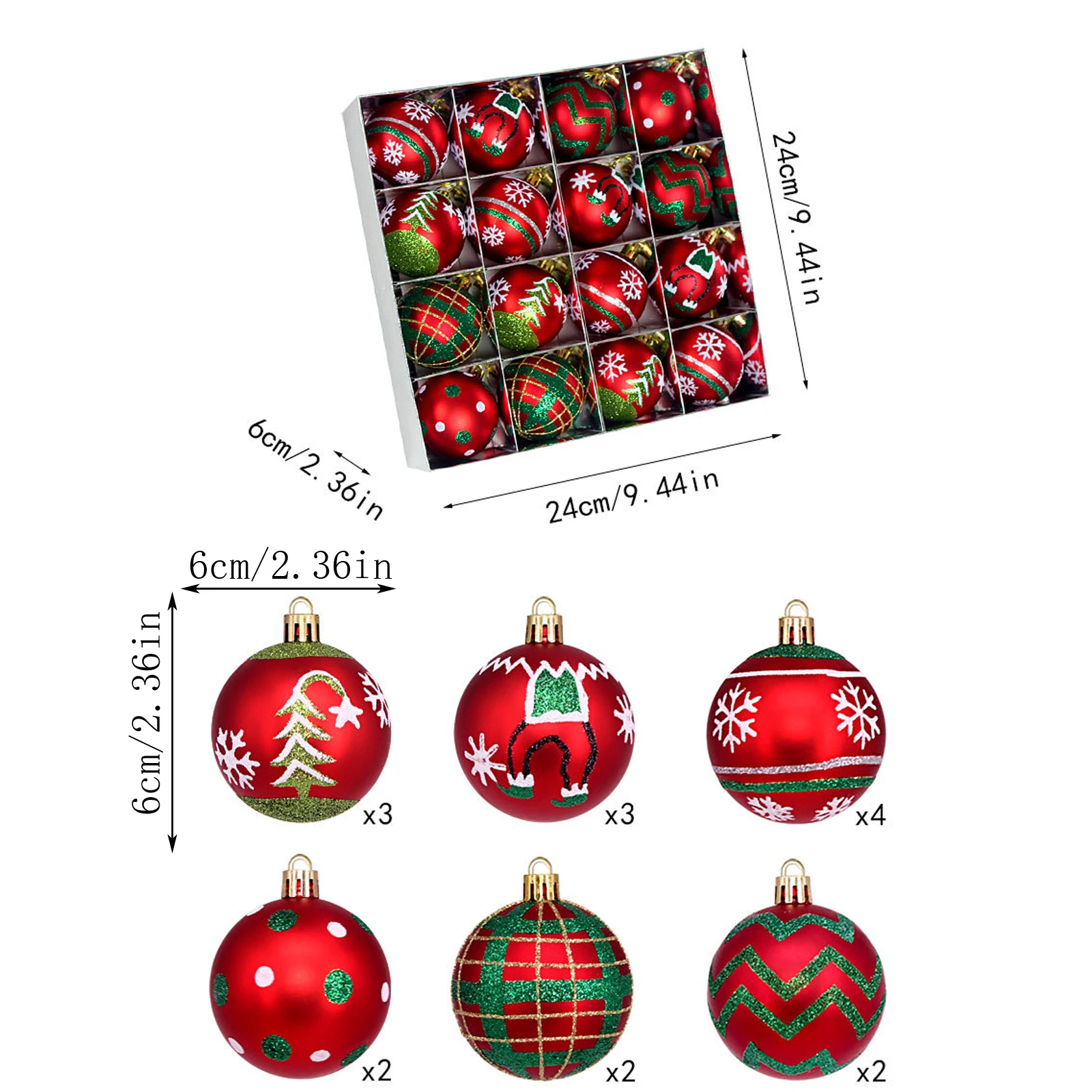 16 قطعة 6 سنتيمتر عيد الميلاد الكرة تزيين مُثبت مجموعة جديدة الأخضر شجرة عيد الميلاد الزخرفية الكرة الأسرة عيد الميلاد تزيين مُثبت الكرة