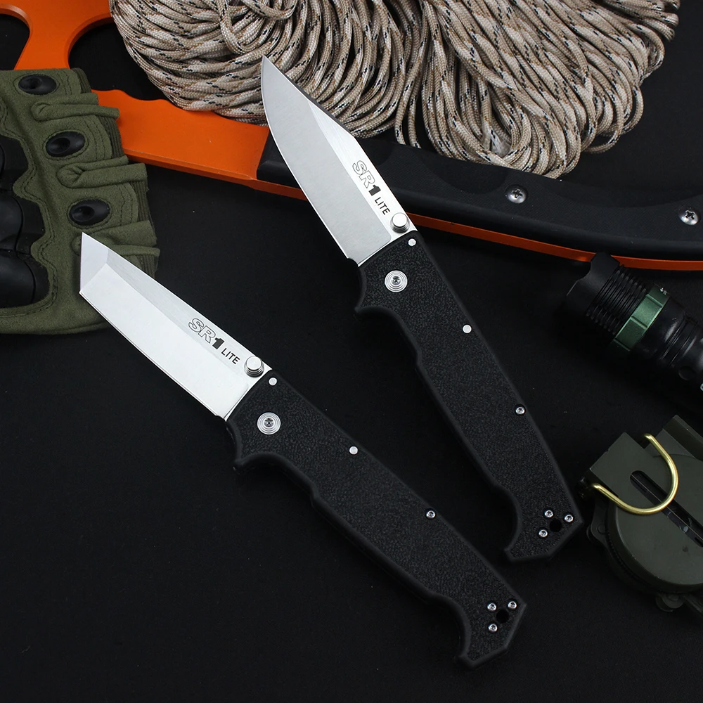 Cold SR1 Folding Knife 8Cr14Mov Steel EDC Portable Pocket Knife Outdoor Survival Hunting Tactical Knives Professional Tanto Tool