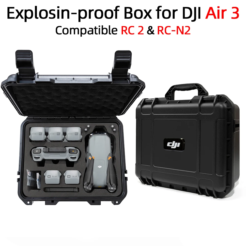 Imagem -04 - Caixa Preta à Prova de Explosão Portátil Adequada para Dji Air Armazenamento de Acessórios Compatível Rc2 Rc-n2