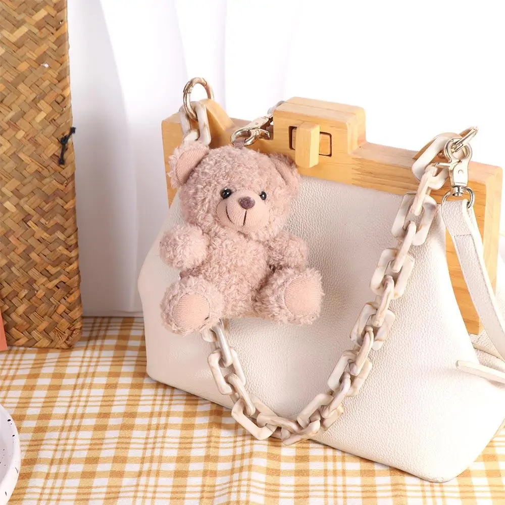 

Birthday Gift Stuffed Animals Little Bear keychain Animal Bear Curly Sitting 10Cm Soft Bear Bag Pendant Boys and Girls