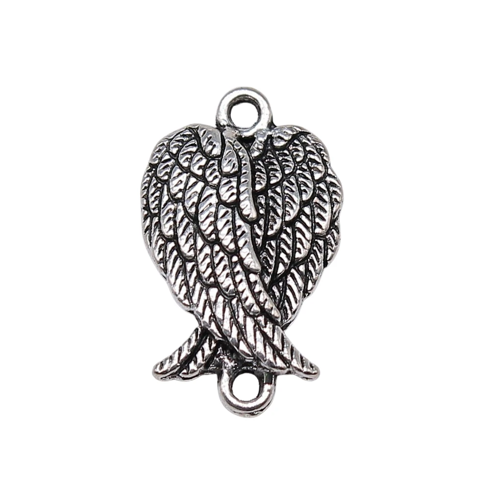 

Wholesale 200pcs/bag 11x19mm Antique Silver Color Angel Wings Connector Pendant Charms Wholesale Jewelry Making DIY Handmade