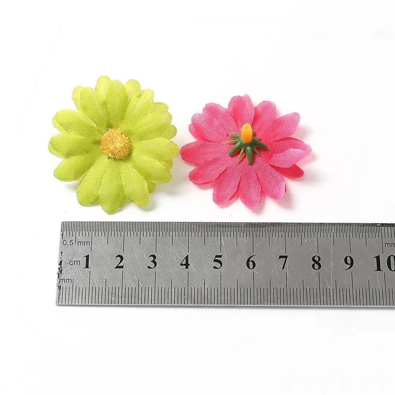 30/50PCs Daisy Artificial Flowers Head 4cm Silk Fake Flower For Home Decor Garden Wedding Decoration DIY Wreath Gift Accessories