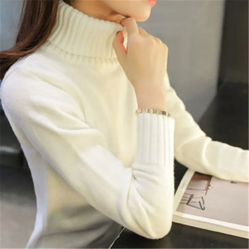 Turtleneck Fashion Sweaters for Women Vintage White Yellow Cashmere Sweater Knitted Designer Tops Winter 2022 Trend Aesthetic Pu