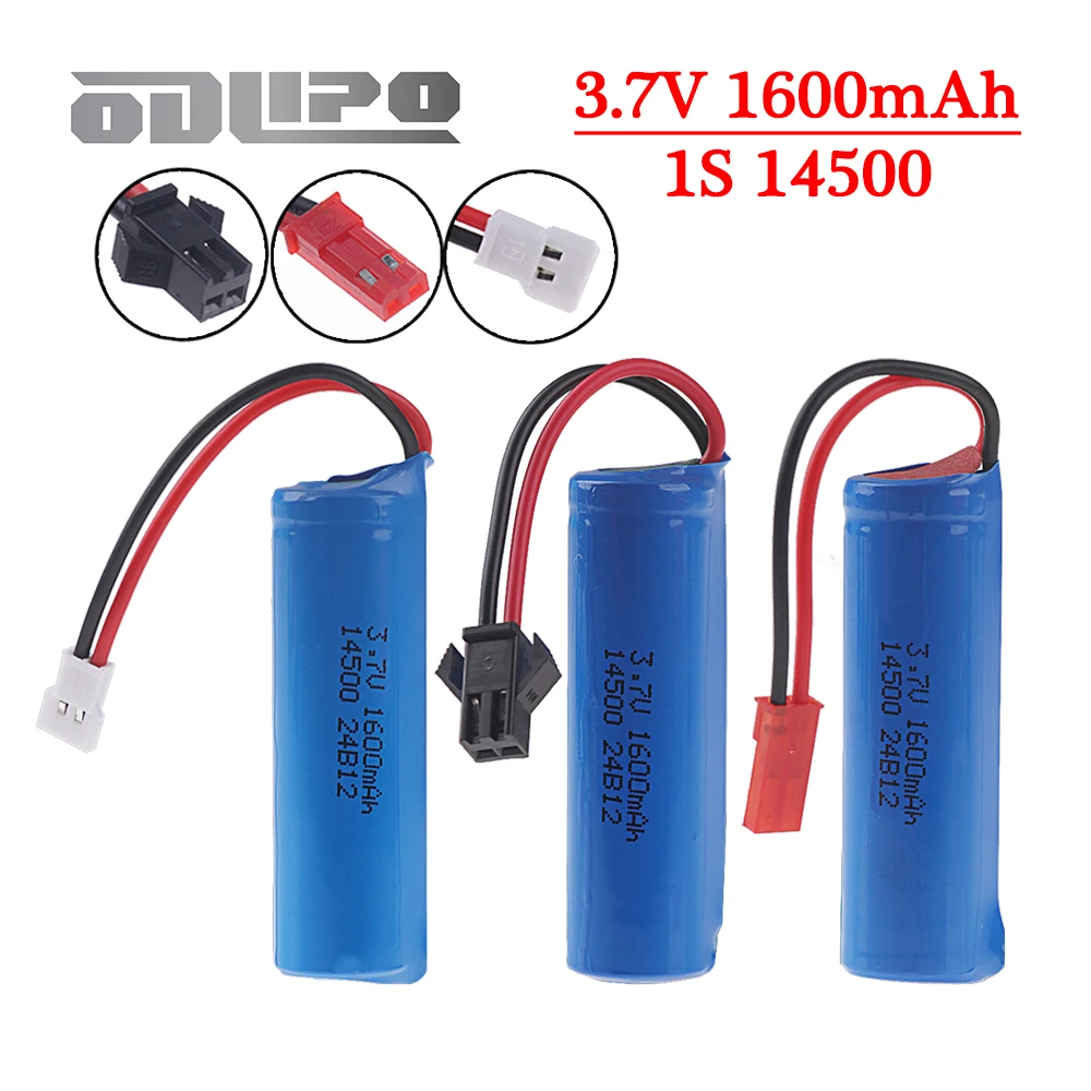 עבור c2 d828 3.7v 1600mah 14500 li -ion עבור rc צעצועים פעלולים מכונית מזבלה רכב סירה טנק רכב רכב רכב צעצוע סוללה