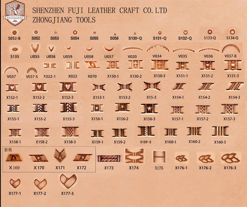 Stempelwerkzeug für Lederarbeiten, horizontaler Fingerabdruck, kariert, P025, Schnitzerei, Lederhandwerk, Zhongjiang 304, Edelstahl-Stempel – Detail 4