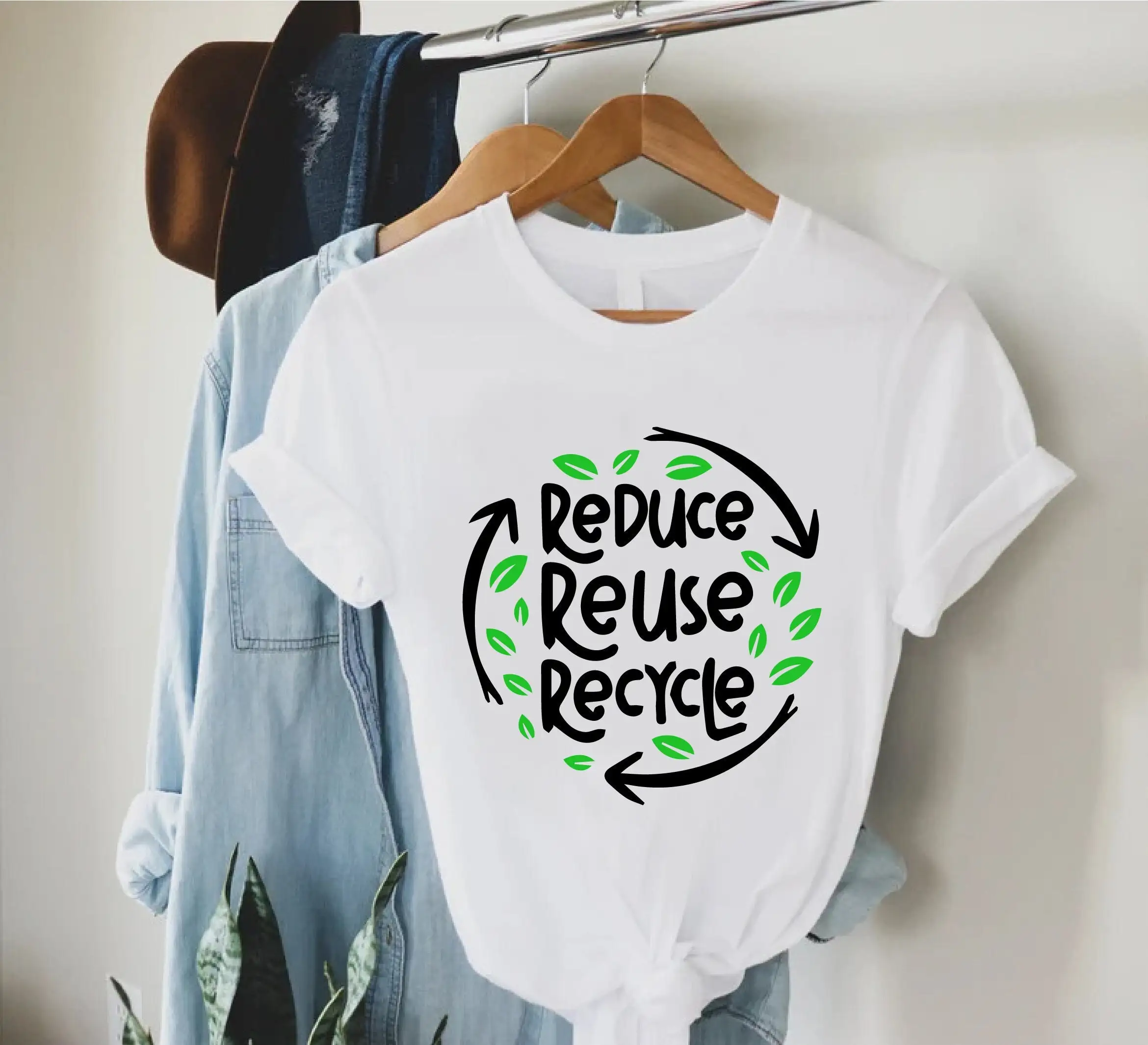 Reduce Reuse Recycle T Shirt Earth Day Awareness Nature Advocacy Environmental Lover