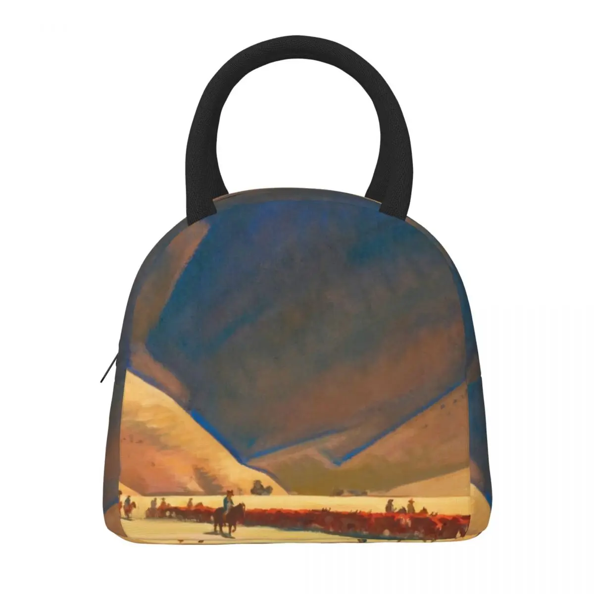 Desert Print Lunch Bag For Women Maynard Dixon Print Lunch Box Funny School Cooler Bag Portable Zipper Oxford Tote Food Bags