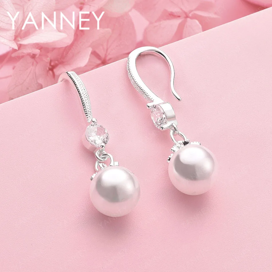 

Серебро 925 пробы, 10/12 мм, изысканные круглые бусины, женские серьги, модные ювелирные аксессуары, свадебные подарки