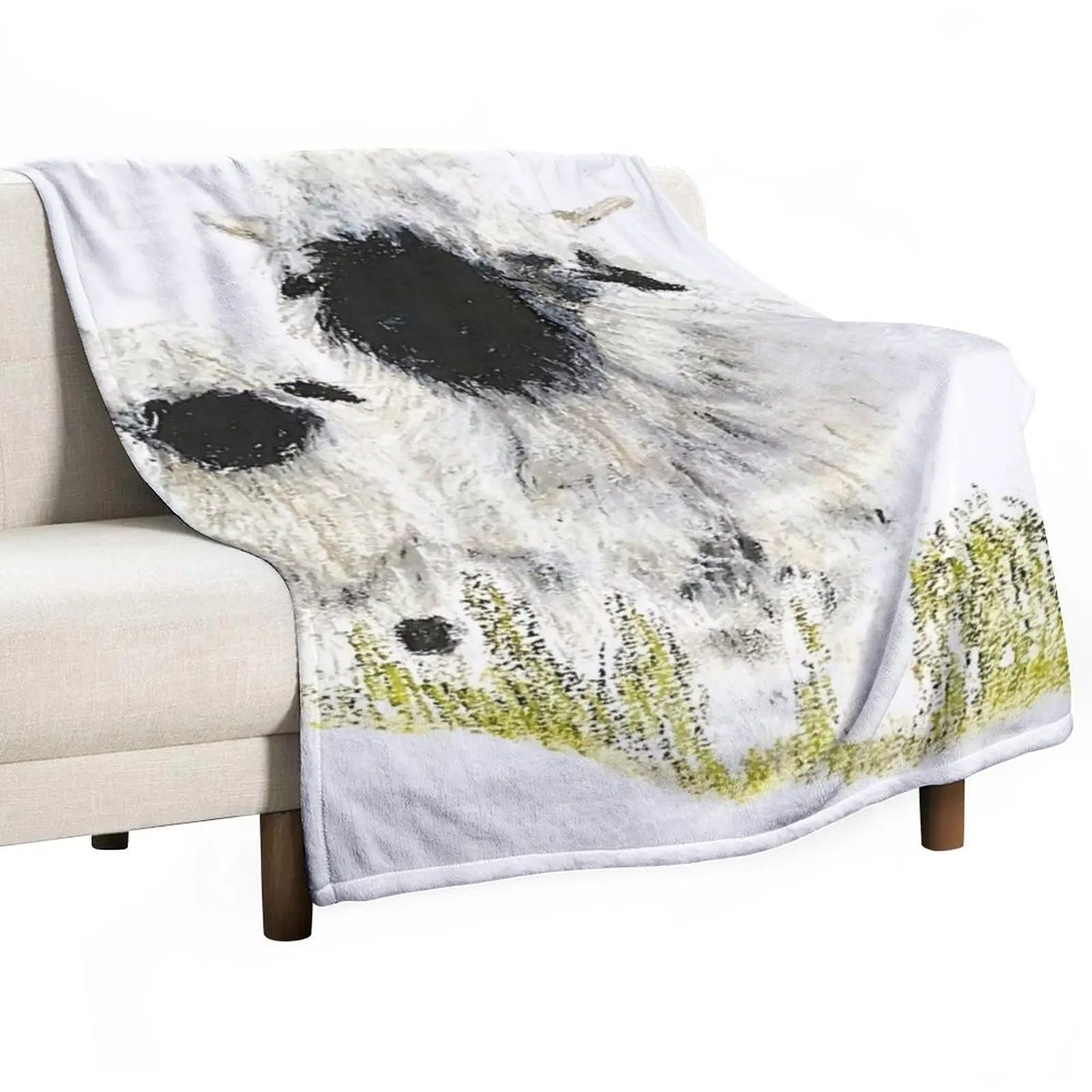 Valais Blacknose Sheep by Sam Coull Throw Blanket Bed Fashionable Blanket Baby Blanket Furry Blankets Flannel Fabric