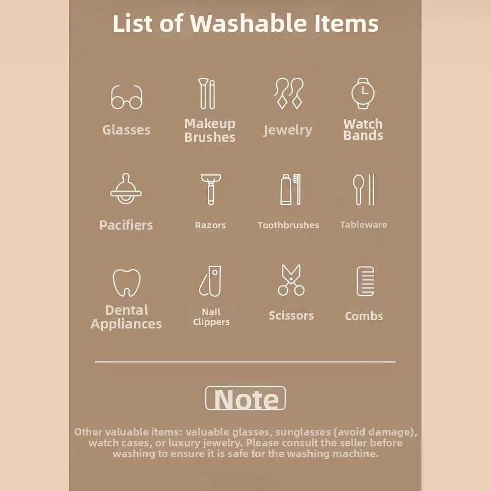 Macchina per la pulizia degli occhiali ad alta frequenza 360 °   Macchina ricaricabile per la rimozione delle macchie dei gioielli con purificazione, trasparente con un solo pulsante