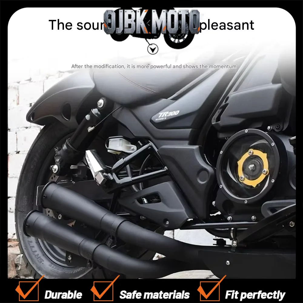 

【Perfect fit】For Haojue TR300 motorcycle modification accessories dual exhaust pipe full exhaust