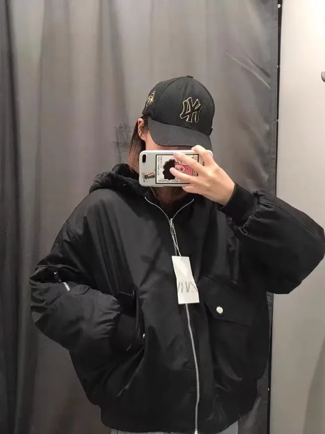 ملابس نسائية مزدوجة الجوانب من فرو الضأن جايت كاجوال فضفاض مناسب طويل Sve سحاب إغلاق ملابس خارجية بطول عادي #2