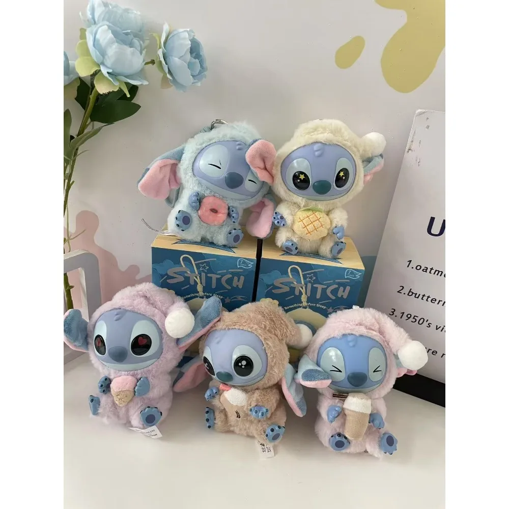 Miniso Disney Stitch Eat Something Before Sleep Blind Box Mystery Bag Vinyl Plush Doll Toys Pendant Surprise The Monsters Gifts