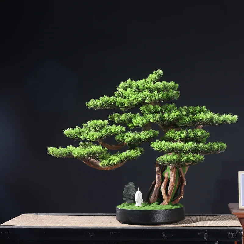 

Simulation Welcome Pine Bonsai Ornaments Living Room Green Planting Desk Landscape Tree Four Seasons Desktop Landscaping