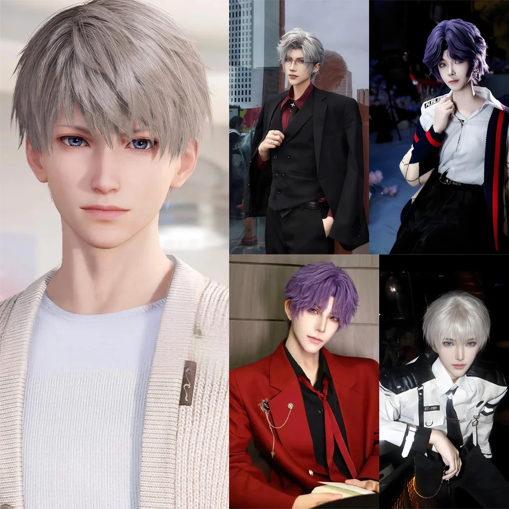 أنيمي لعبة الحب والفضاء العميق رافاييل سيلوس كزيفير تأثيري الشعر الاصطناعية 10 بوصة شعر قصير شعر مستعار رقيق طبيعي مقاومة للحرارة #6