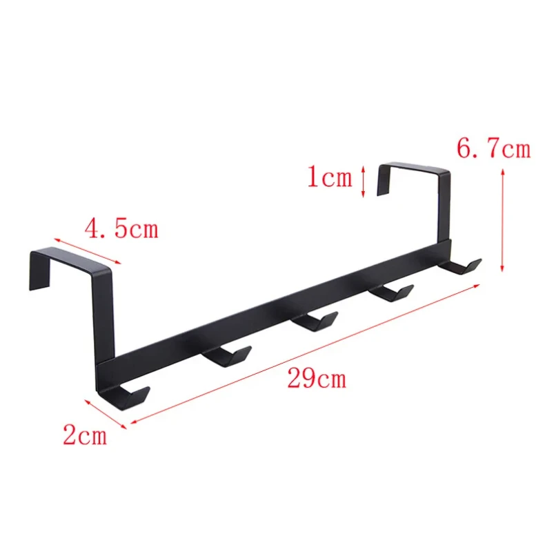 Over The Door 5 Hooks Home Bathroom Organizer Rack Clothes Coat Hat Towel Hanger Housekeeping Organizers Storage Hooks Holder