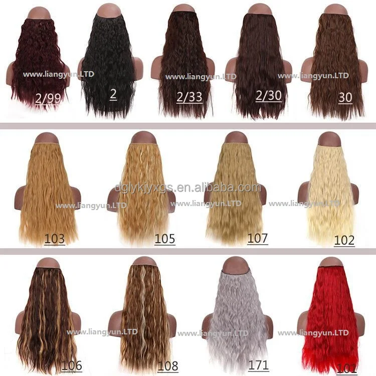 Wholesale Invisible Seamless Fish Line Hair Extensions Double Drawn Synthetic Hair No Clip Weft