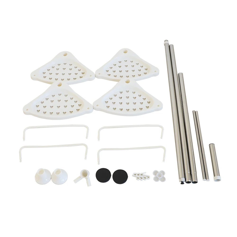 4 Tier Corner Pole Shower Caddy Shelf Kitchen Bathroom Towel Soap Storage Rack