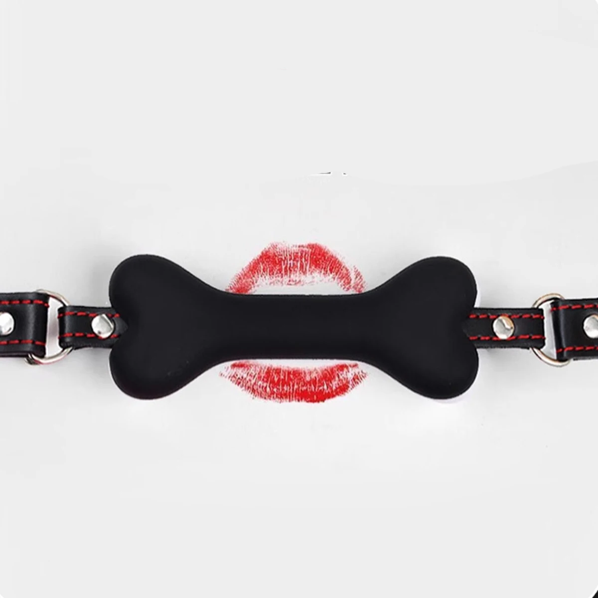 BDSM Sex Harness Mulut Mainan Dewasa Silikon Tulang Anjing Bola Gag Mulut Terbuka Bola Gag Bdsm Perbudakan Produk Seks Sm Mainan Seks untuk Wanita