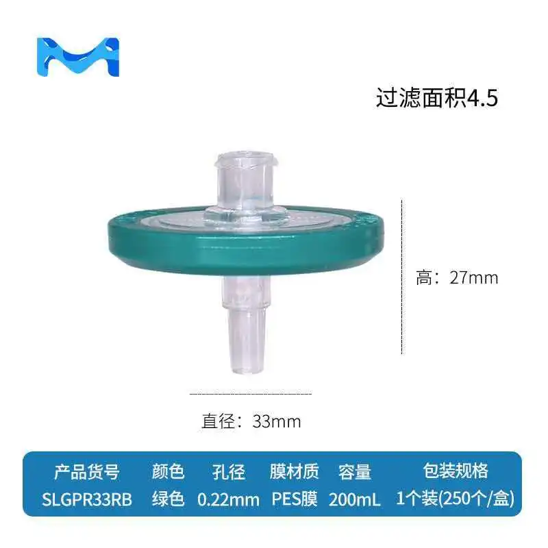 Millipore SLGPR33RB Disposable Needle Filter Needle Filter PES Filter Membrane 33mm 0.22um Independent Sterilization Packaging F