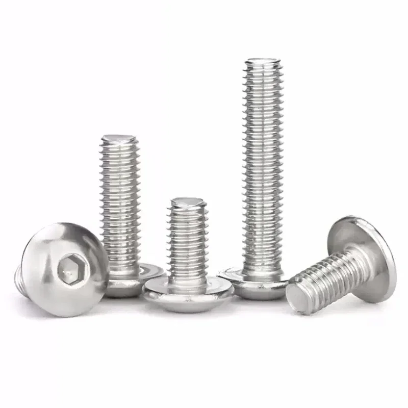 M2 M2.5 M3 M4 M5 M6 M8 M10 304 A2-70 304 Stainless Steel Hexagon Round Hex Socket  Head Button Allen Bolt image 6