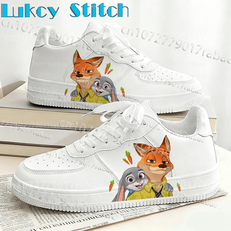 

Zootopia модная тенденция для взрослых Judy Nick пара обувь с принтом дизайн для мужчин и женщин прочные кроссовки унисекс подарок на день рождения