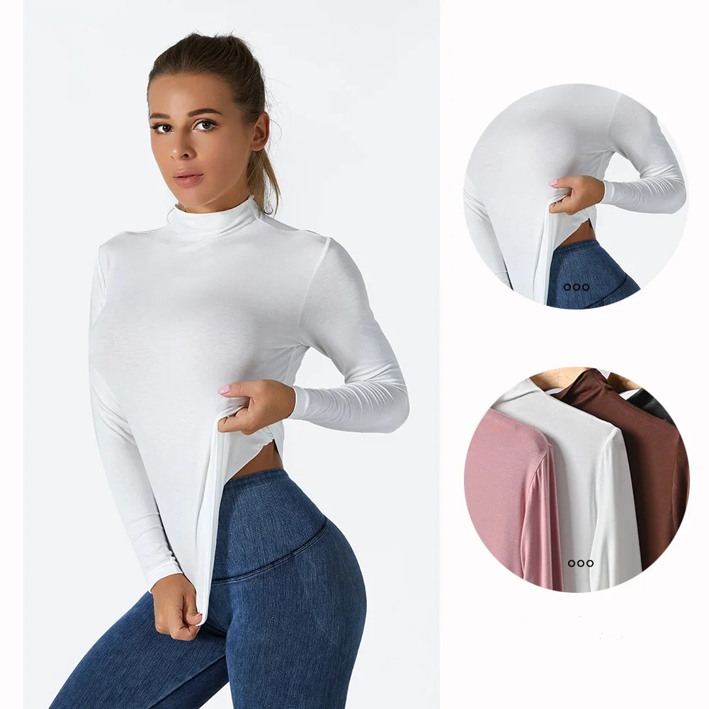 LEOSOXS Modal Yoga Long Sleeve Top Women's Fitness Workout Running Gym  Sports Breathable quick drying Women's long sleeve