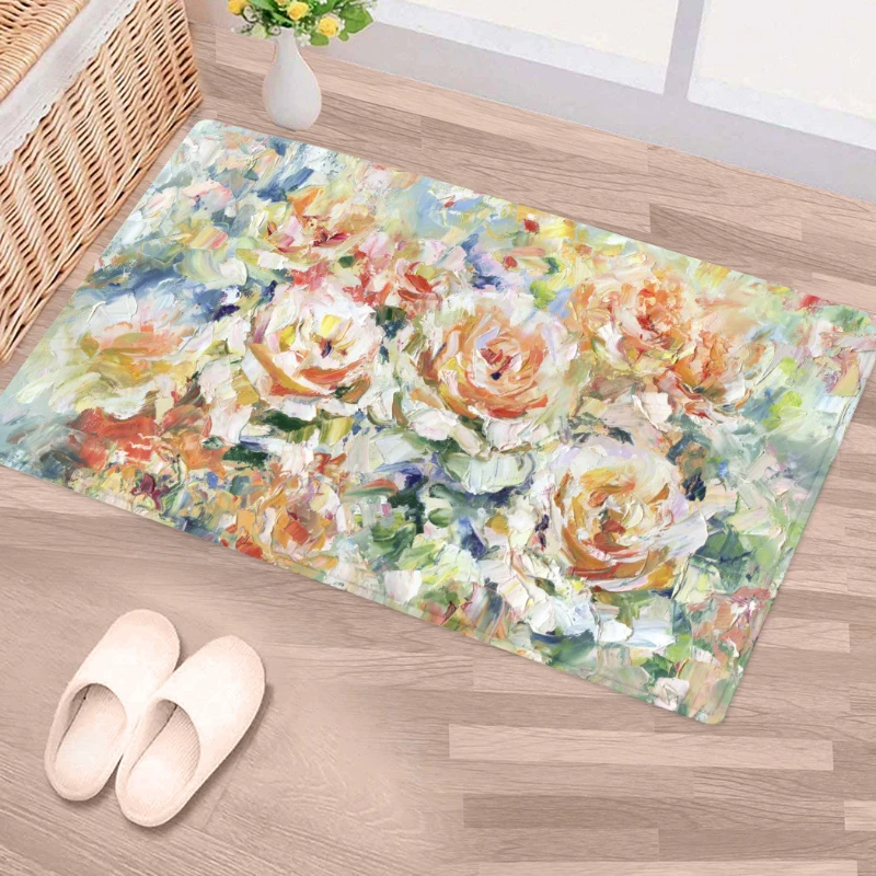 New Oil Painting Series Anti-slip Floor Mats Creative Digital Printing Entrance  Terrace  Bathroom