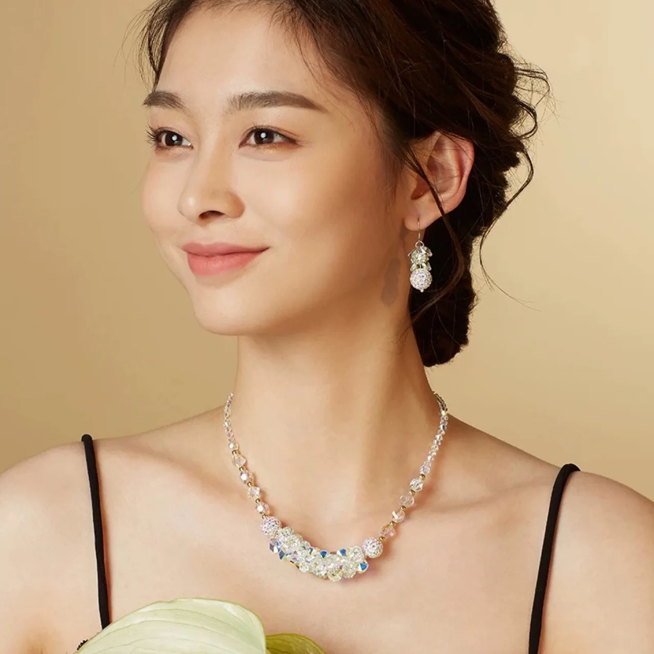 Fashion Shiny Crystal Transparent Beads Necklace  Chain Necklaces for Women Girls New Trend Party Gifts Jewelry