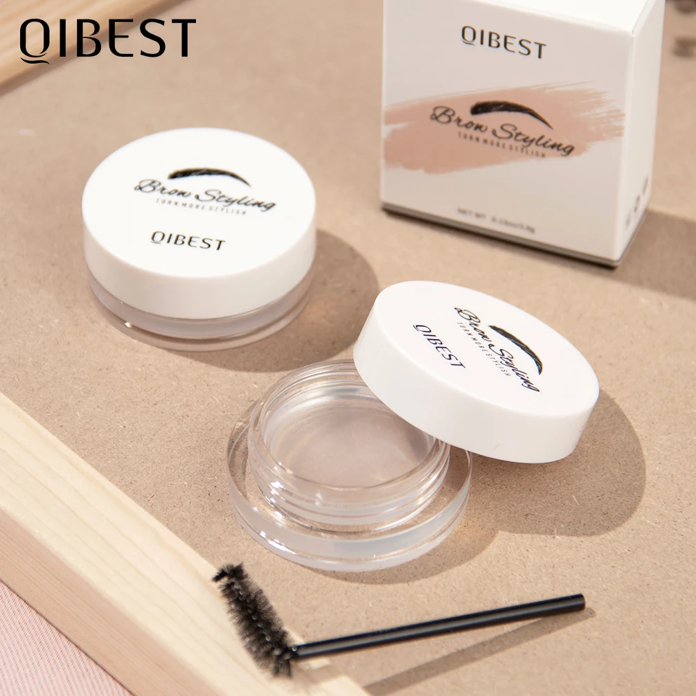 

QIBEST Natural Colourless Styling Eyebrow Wax Relaxing Eyebrow Fixing Soap Transparent Long Lasting Eyebrow Defining Gel Makeup