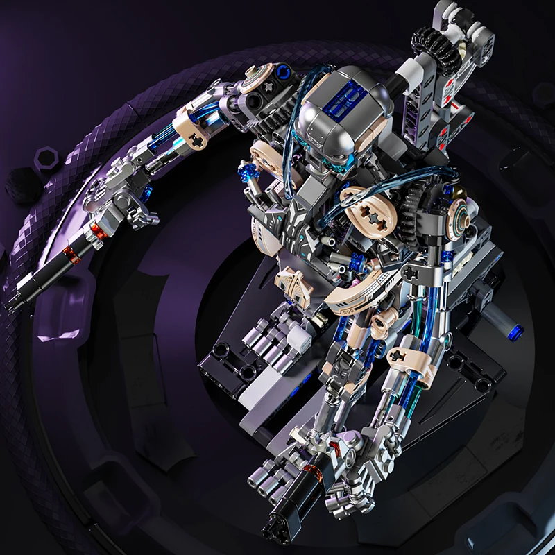 روبوت اللبنات التماثيل التجمع نموذج تكنولوجيا الإضاءة العقاب الهيكل العظمي المعاقب Mecha ألعاب أطفال لعيد ميلاد