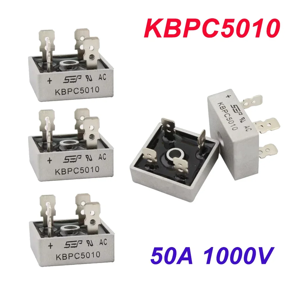 1-10 pces kbpc5010 retificador 50a 1000v pontes de diodo retificador kbpc 5010 retificador de potência componentes eletrônicos kbpc5010 kit