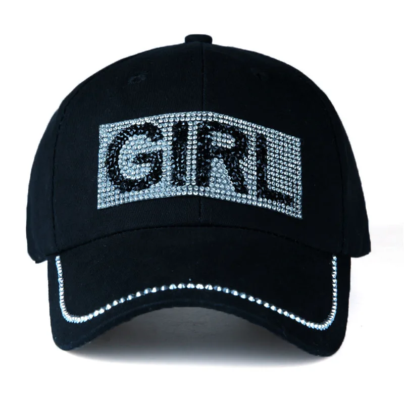 [YARBUU] Four Seasons Baseball Cap For Women Cotton Casual Hat  Letter GIRL Rhinestone Gorras Casquette Hats