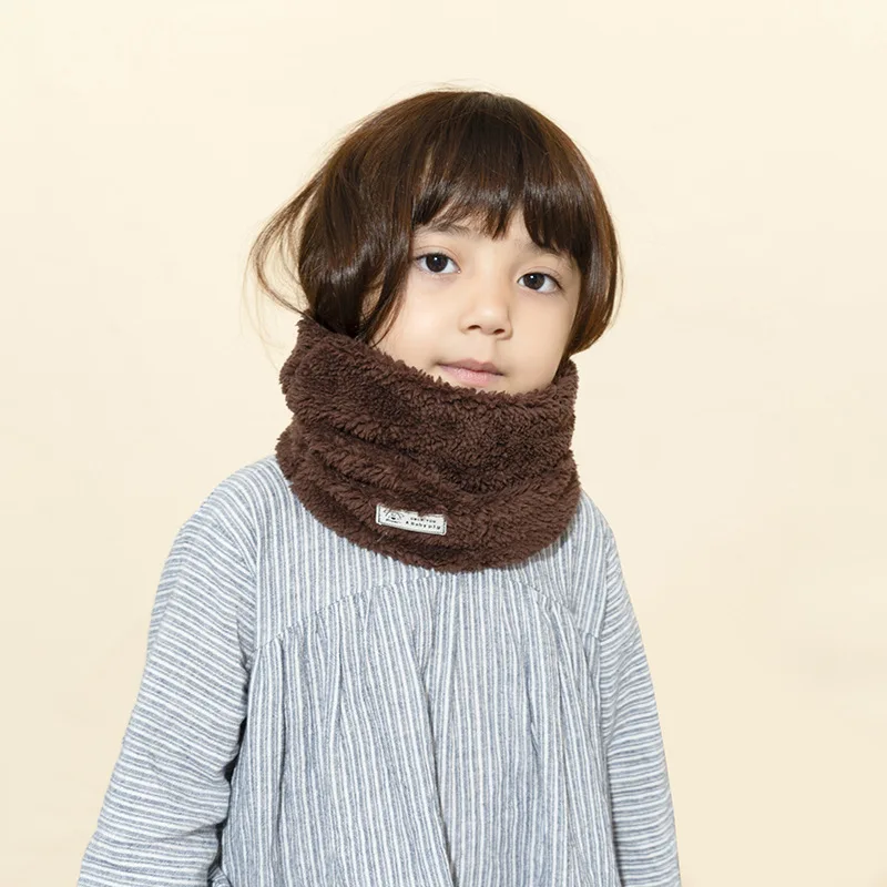 Velvet Girls Neck Scarf Toddler Winter Scarf Thick Warm Boys Baby Plush Collar Children Ring Scarf Baby Winter Baby Accessories