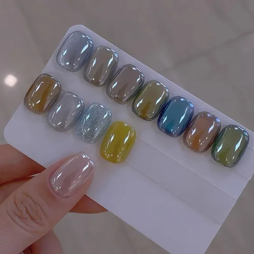 Imagen 2 del producto Polvo para uñas con espejo Aurora chapado de alto brillo, polvo para frotar blanco perla y luz de luna, brillo para uñas en polvo cromado para manicura superbrillante